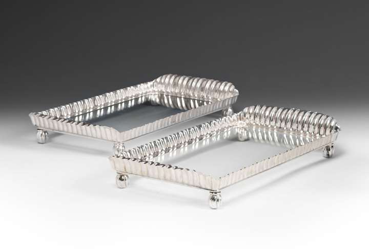 A Pair of Silver Rectangular Trays